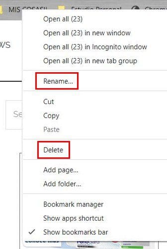 Rename Erase Folder Chrome