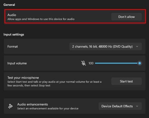 Audio option in Windows 11 Settings