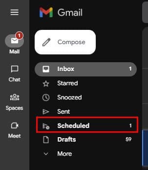 Check schedules Emails Gmail