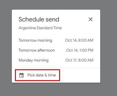 Schedule time Gmail