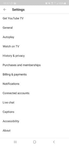 youtube settings