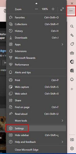 Settings Edge Browser