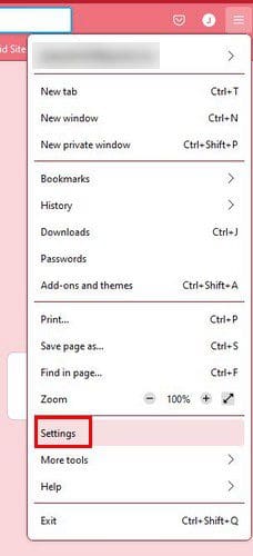 Settings Firefox