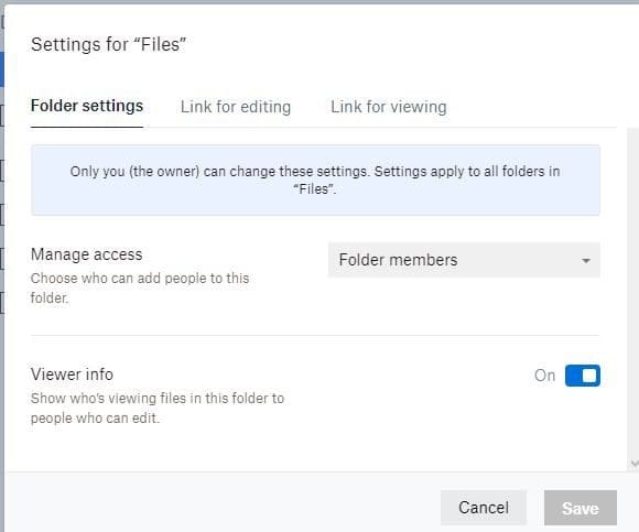 Settings for files