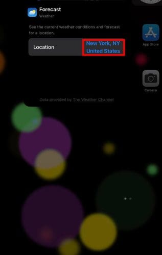 Setup a new location on iPhone Weather Widget