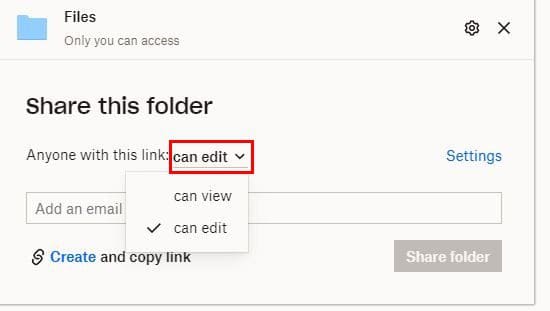 Permission shared folder Dropbox
