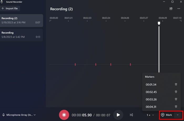 Sound Recorder Markers
