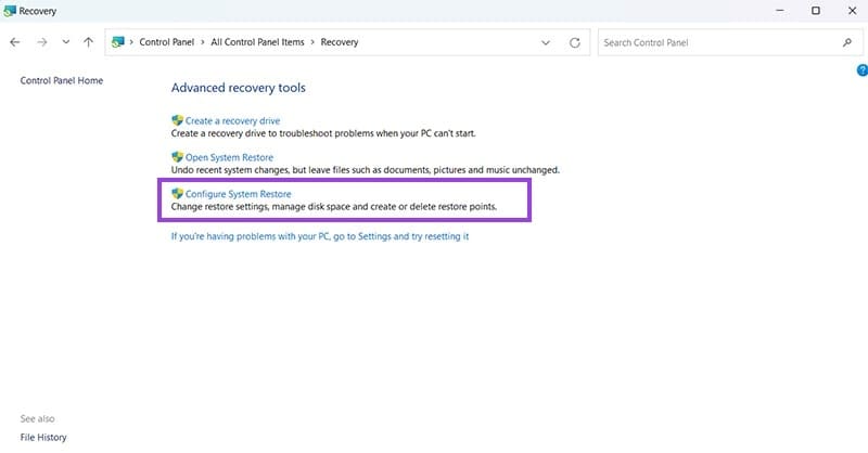 Steps to Do a System Restore in Windows 11 3
