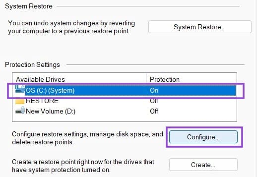 Steps to Do a System Restore in Windows 11 4