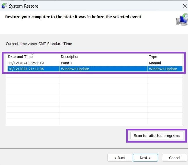 Steps to Do a System Restore in Windows 11 8