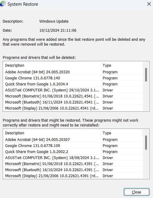 Steps to Do a System Restore in Windows 11 9