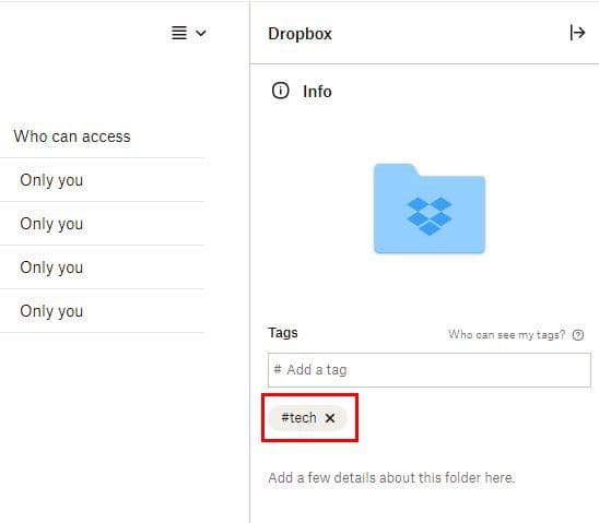 Find Tag Dropbox