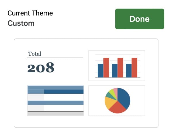 The option to select Done in Google Sheets