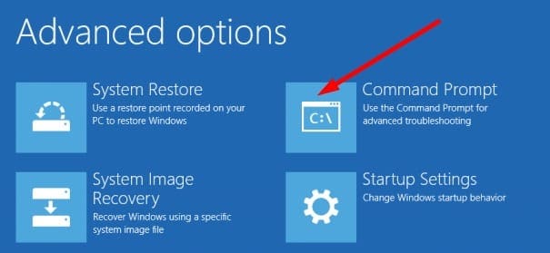 troubleshoot advanced options command prompt