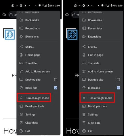 Configure the Night Mode Settings