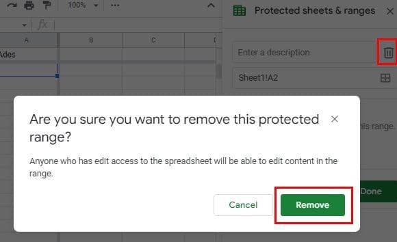 Unlock Google Sheet Cell
