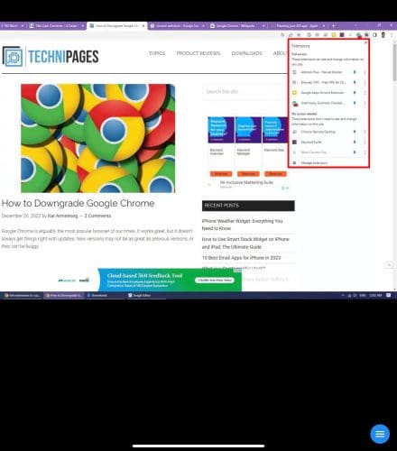 Using Extensions for Chrome on iPad from PC