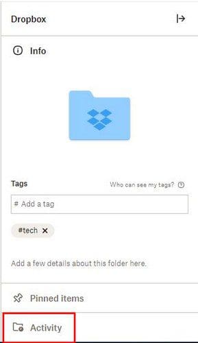 View Dropbox activity