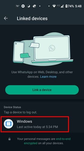 Log Out of WhatsApp