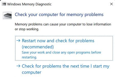 Windows-Memory-Diagnostic-app