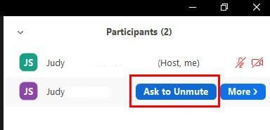 Zoom unmute