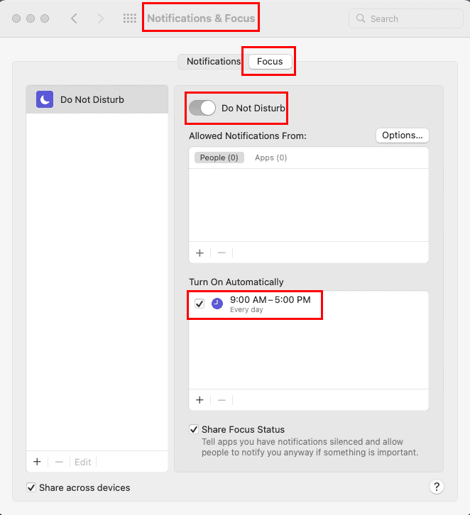 Activate Do Not Disturb to Disable Apple Software Update Alert