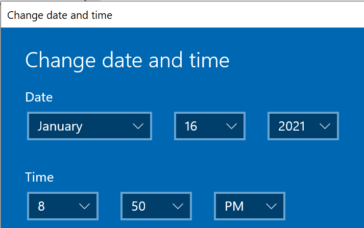 change date time settings windows