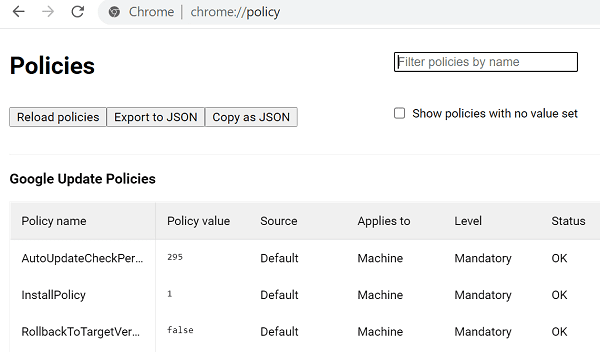chrome-policies