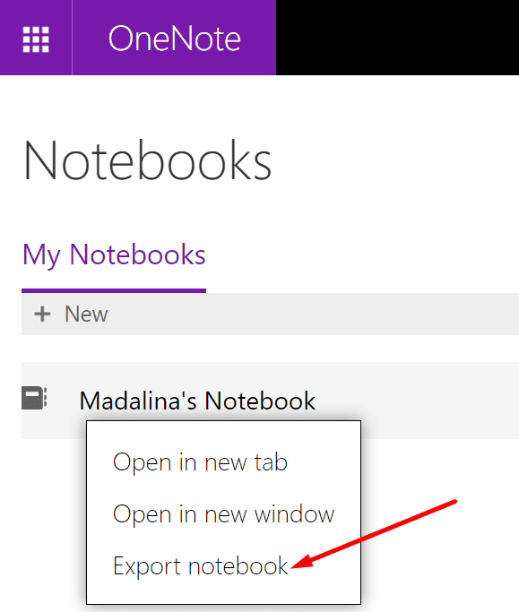 export notebook