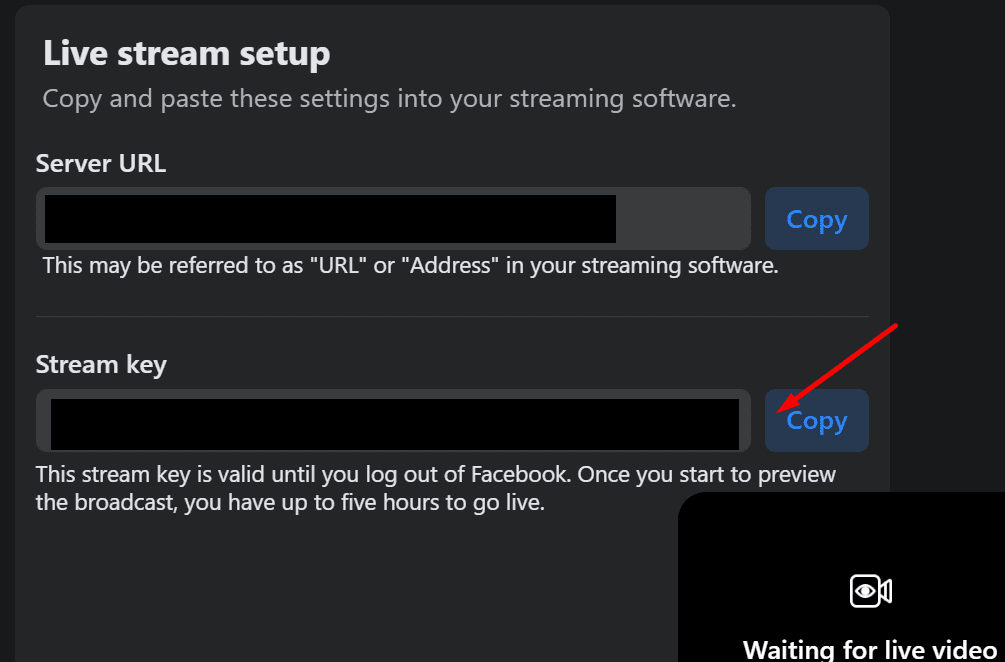facebook live stream key