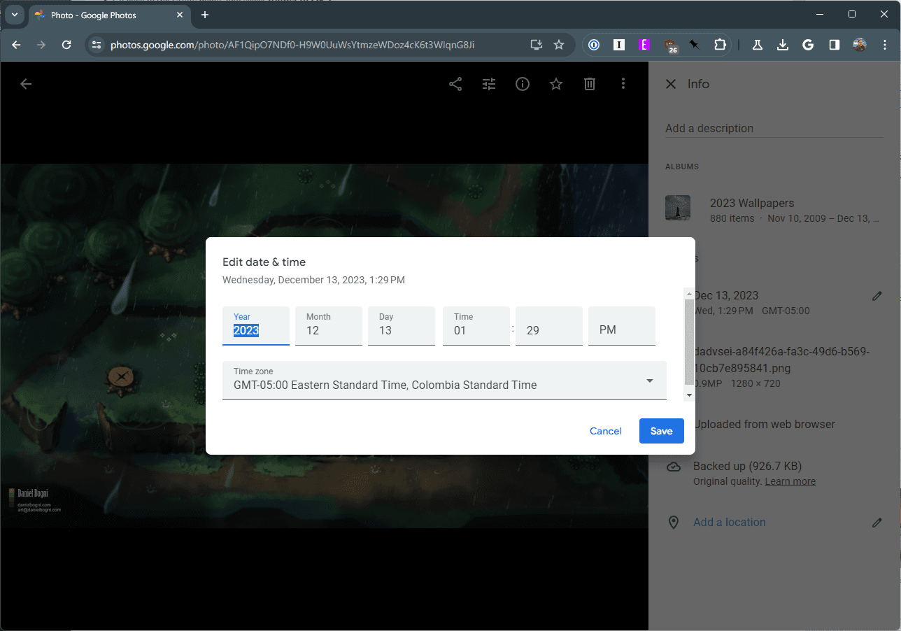 How to Change the Time and Date on Picture for Google Photos on the Web 3