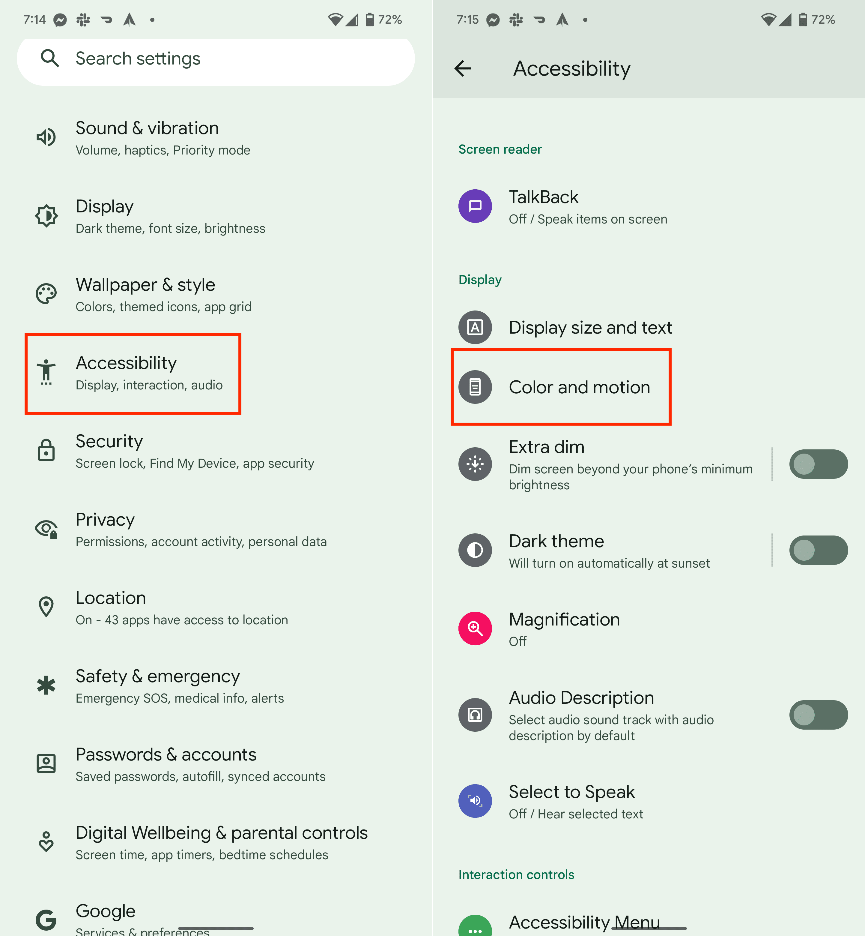 How to invert colors on Android Google Pixel - 2