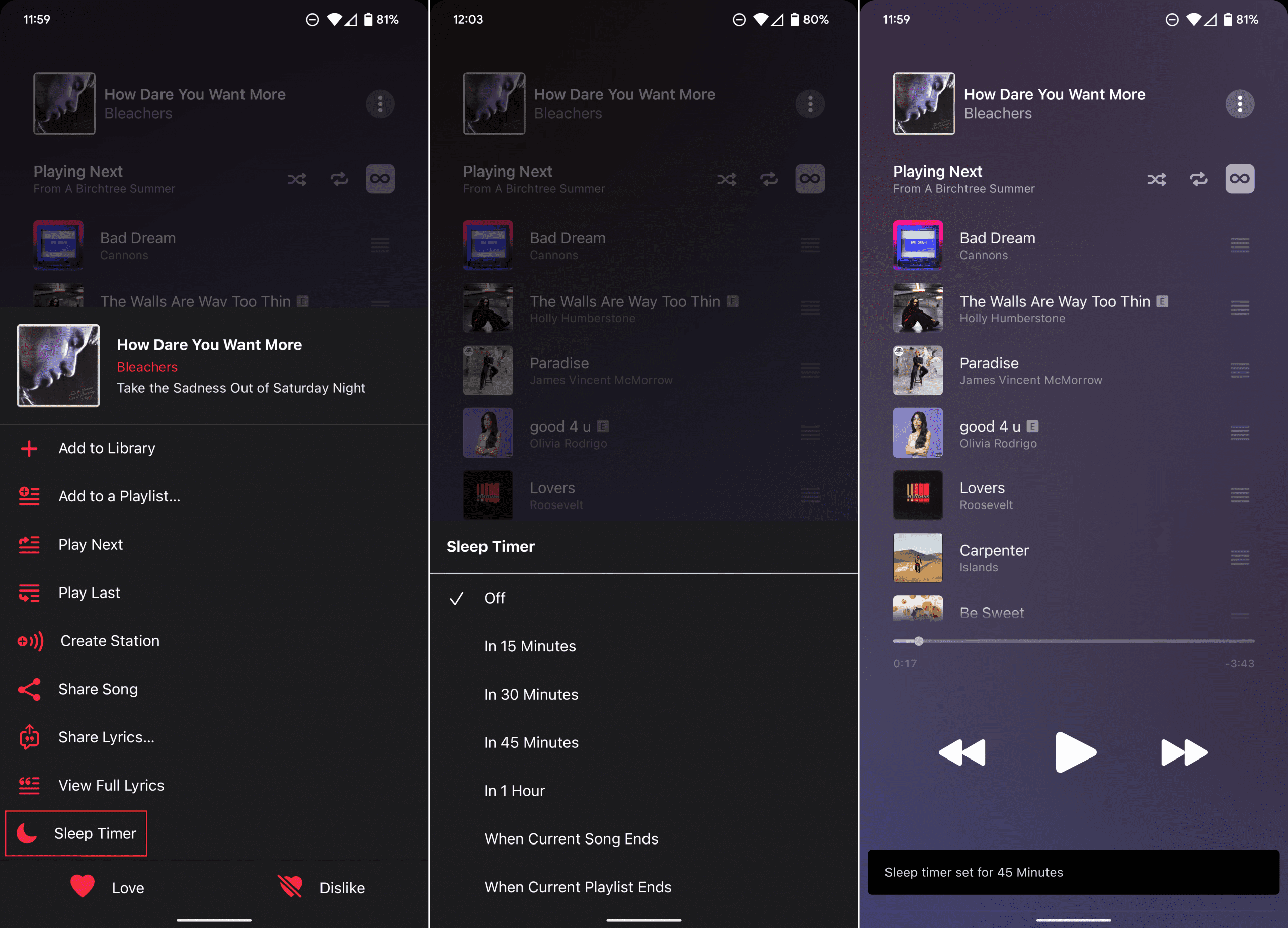 How to set a sleep timer in Apple Music on Android - 2