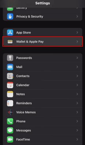 How to Set Default Card in Apple Wallet go to Settings Apple Wallet