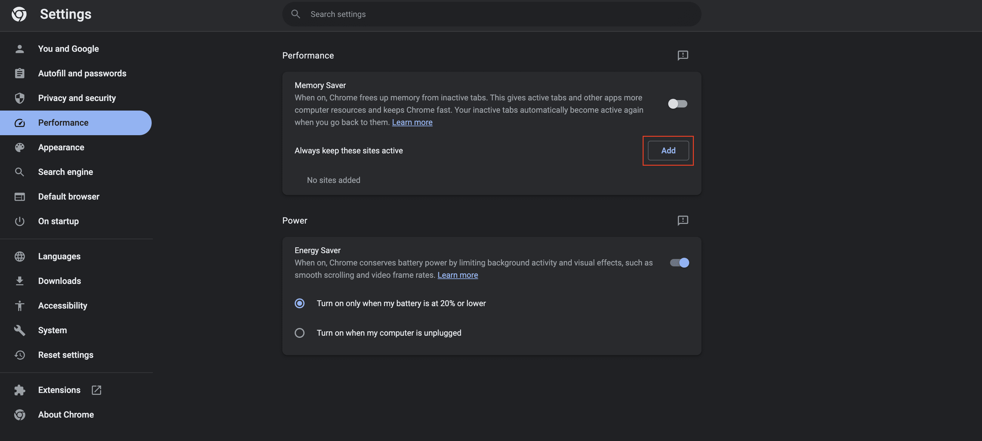 How to Turn Off Memory Saver in Google Chrome - 2