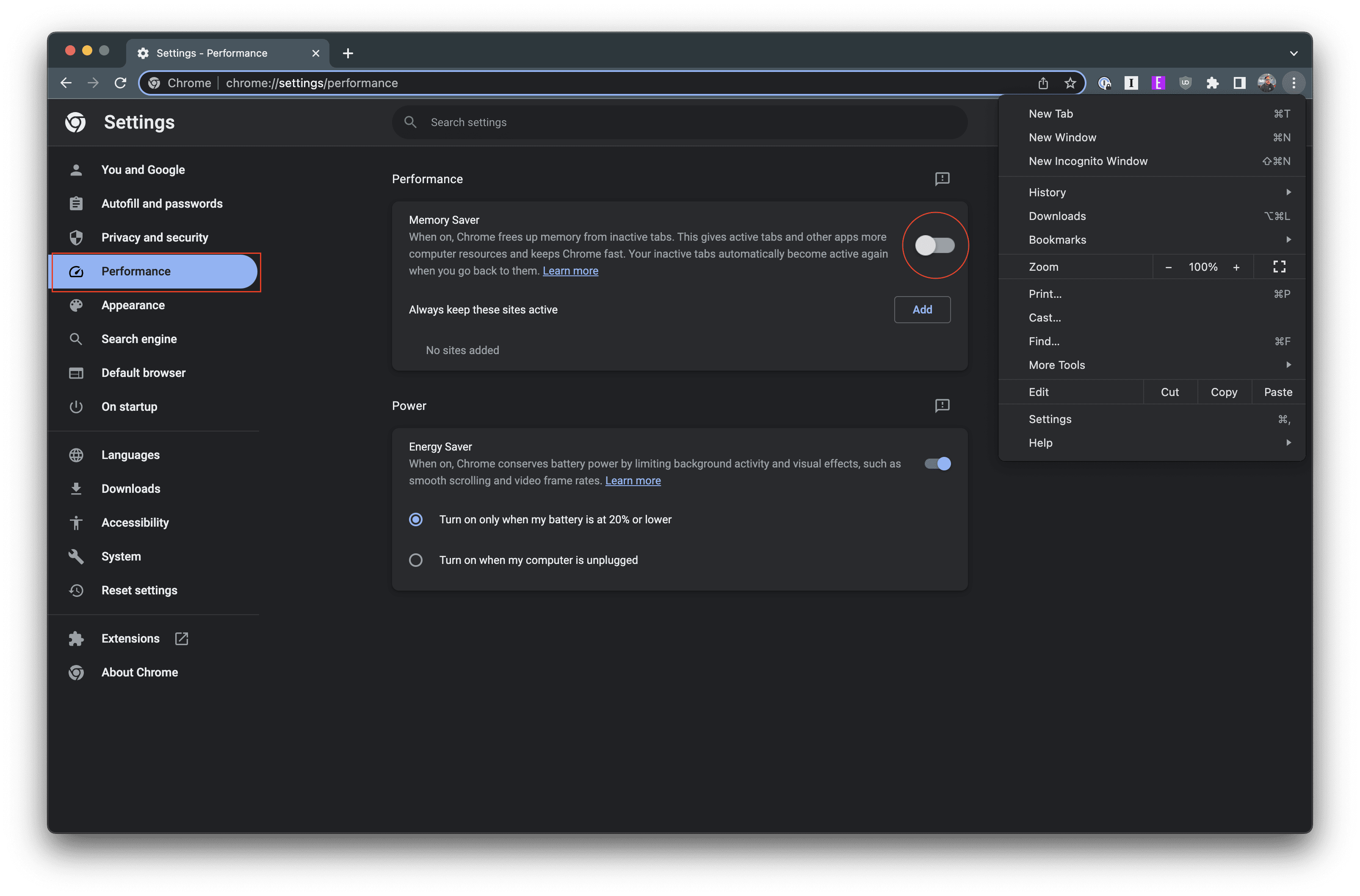 How to Turn Off Memory Saver in Google Chrome - 4