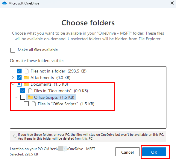 How to unsync folders on OneDrive