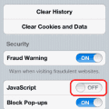 JavaScript setting in iOS