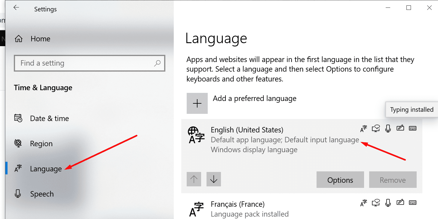 keyboard settings windows 10