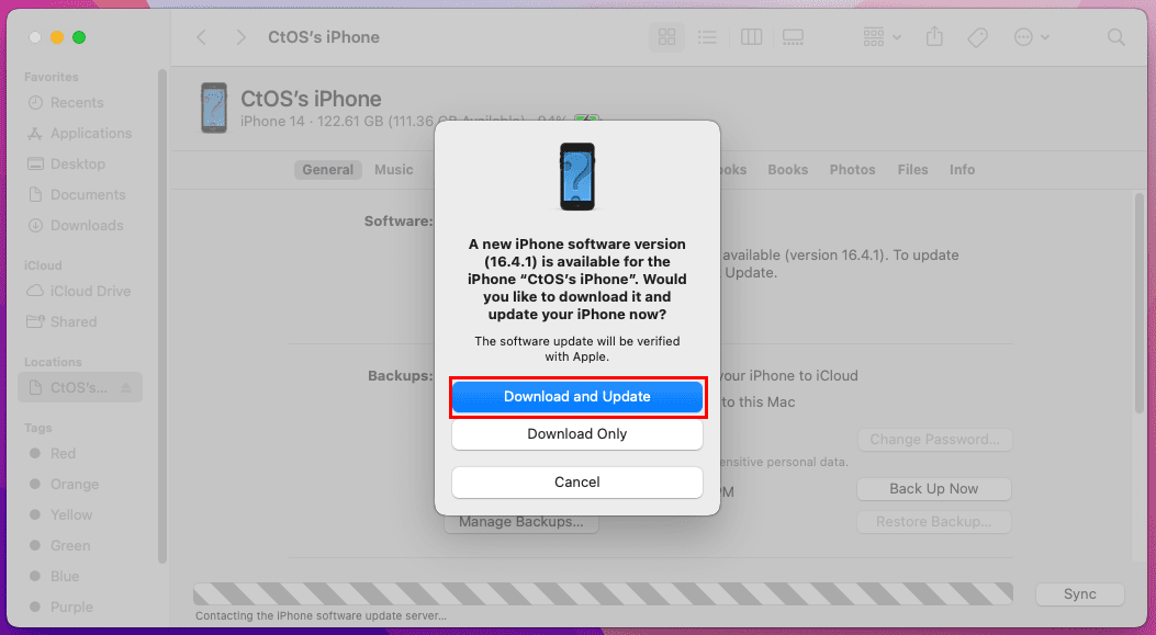 Learn how to update iPhone from Finder