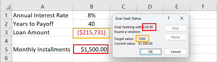 Learn to Predict Loan Amount Using Goal Seek
