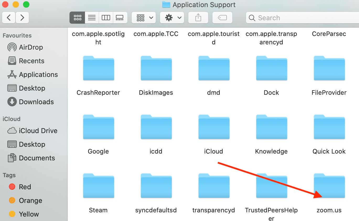 mac library application support zoom