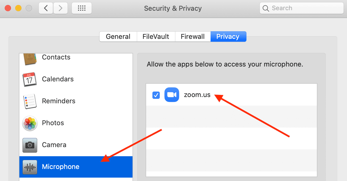 mac zoom microphone access