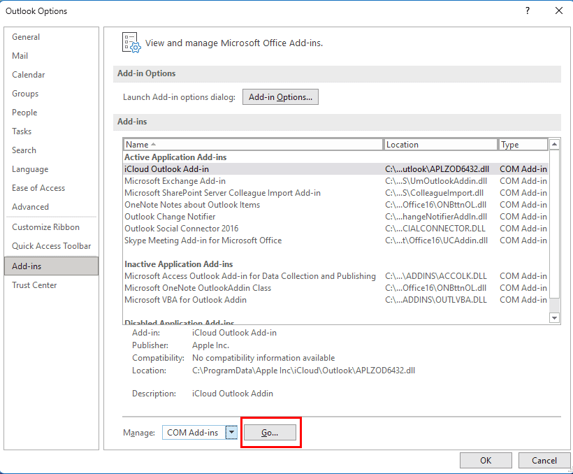 Manage Com Add-ins