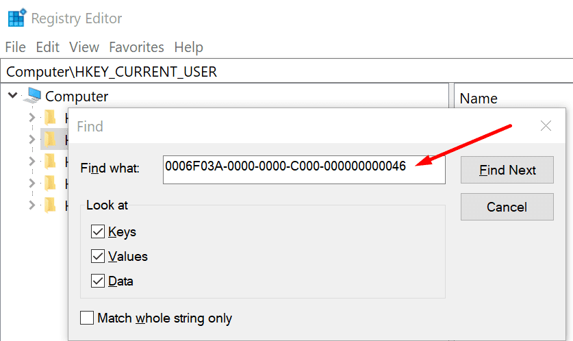 office setup key windows registry