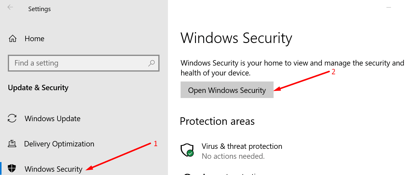 open windows security