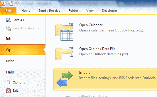 Outlook 2016: Backup/Export & Import Data