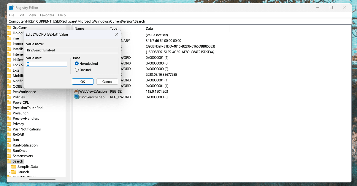 Remove Bing from Start in Windows 10 and 11 - 3