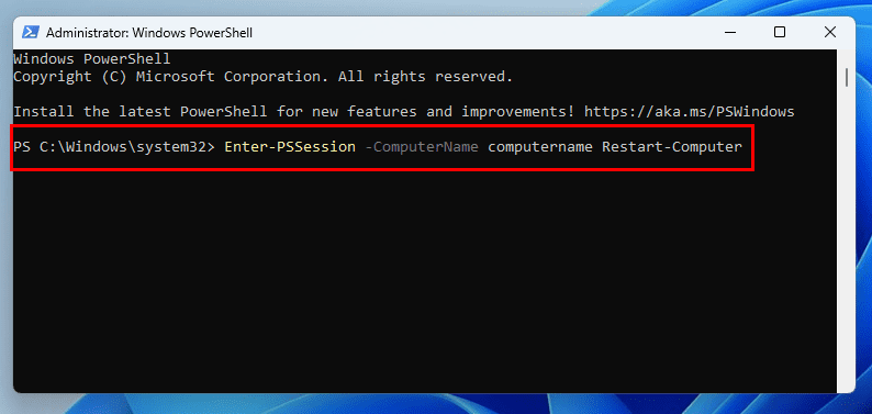 Restart command PowerShell Remoting