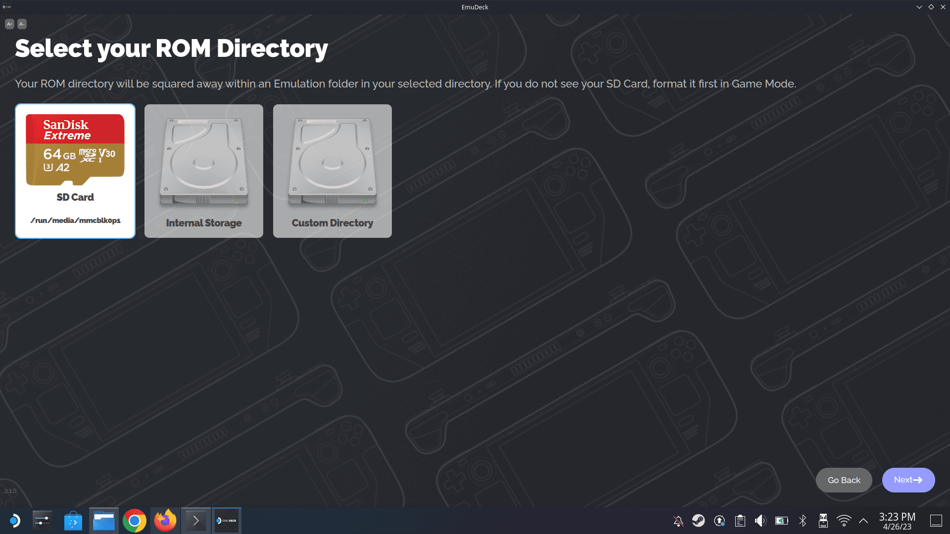 Select EmuDeck ROM Directory
